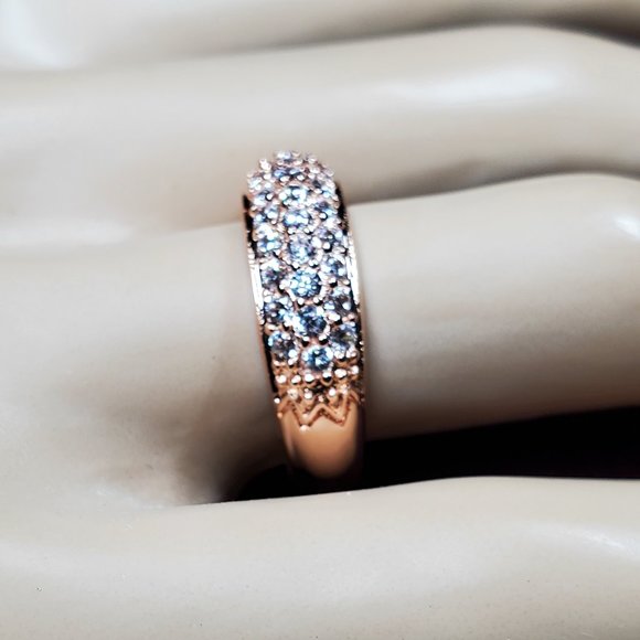 Janice Pave Wedding Band with AAA CZ Diamonds - Picture 2 of 16